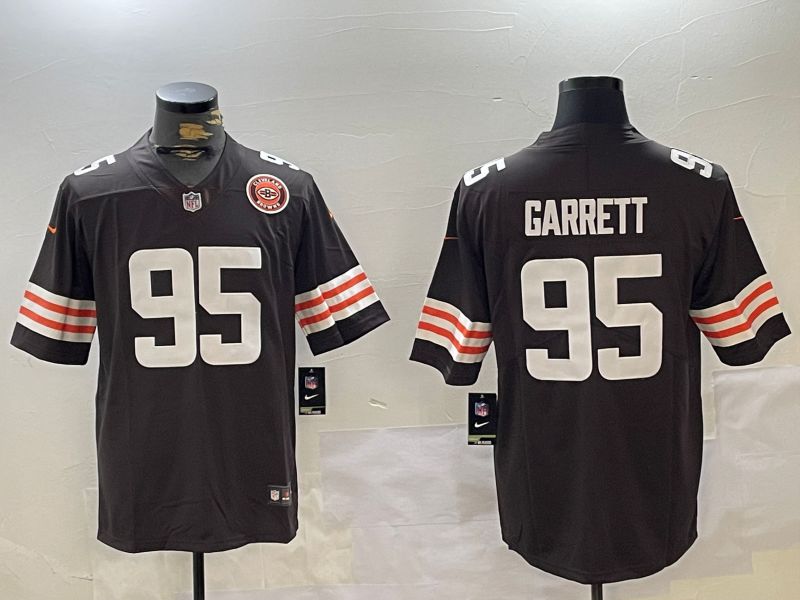 Men Cleveland Browns #95 Garrett Brown 2024 Nike Vapor Limited NFL Jersey style 2